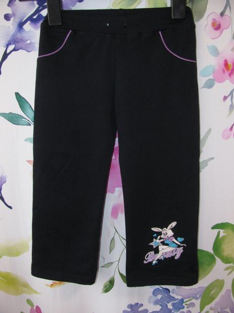 Legínové černé 7/8 tepláky, 116