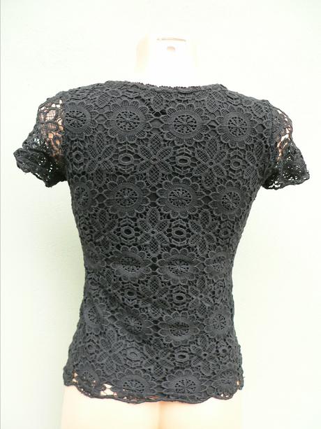 Černý krajkový top ashley brooke - vel.34, 34