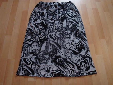 Sukně letní, dlouhá - černo-bílá, l