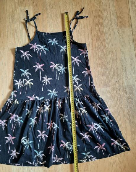 Šaty černé s palmami hm, h&m,134