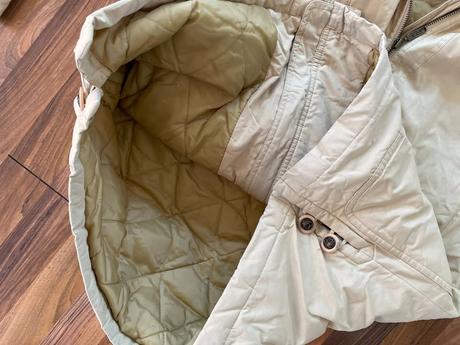 Nová zateplená béžová bunda s kožíškem, vel s i ví, s