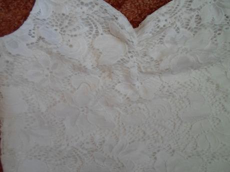 Bílé krajkové tričko triko tílko crop top, new yorker,m