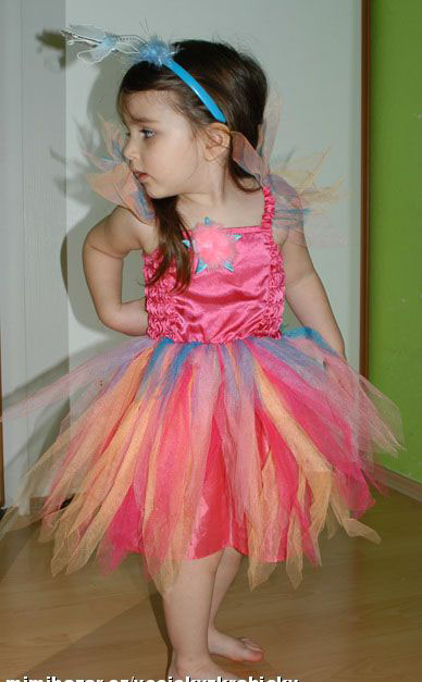 Karnevalové šaty duhová víla+čelenka,