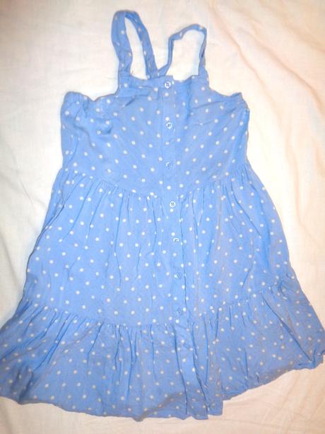 Krásné modré vzdušné puntíkaté šaty, girl2girl,122