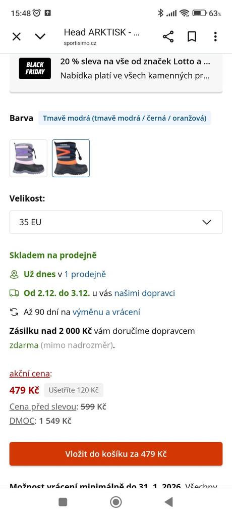 Zimní sněhule nové vel.35, 35