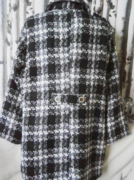Kabát černo-bílé káro, f&f,xxl