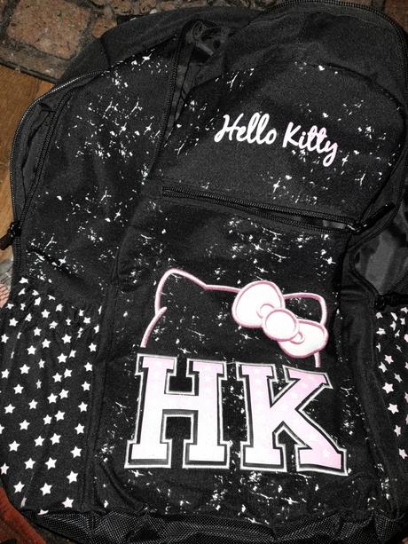 Batoh hello kitty černý stylový pro holku, 