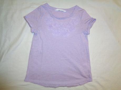 Luxusní fialkové tričko s růžičkami 122/128, h&m,122