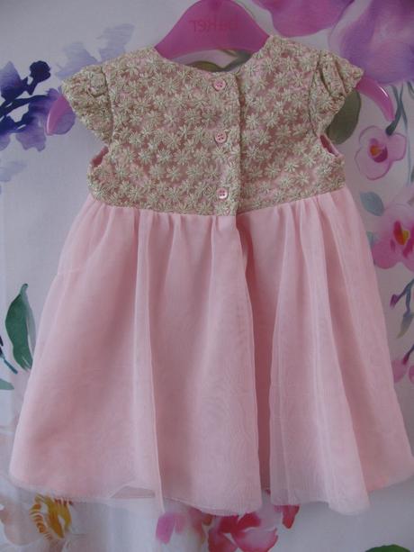 Sváteční tylové růžové šaty vel.3-6 měs., george,68