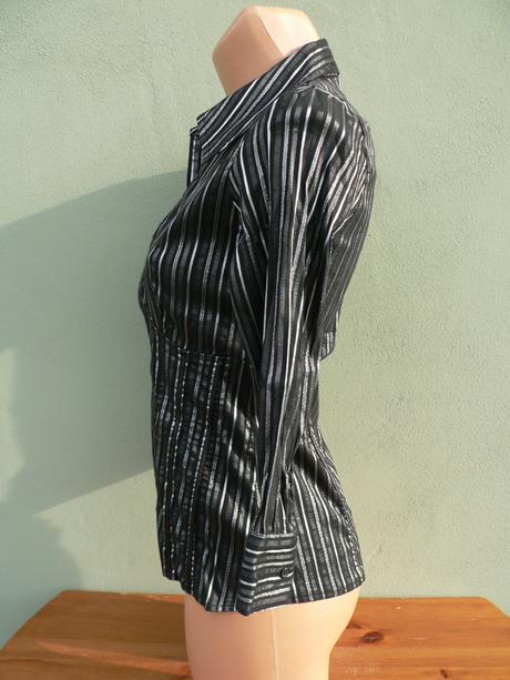 Černo stříbrná halenka košile xanaka - vel.38, 38