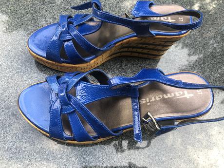 Tamaris modre sandaly na klinu 37, tamaris,37