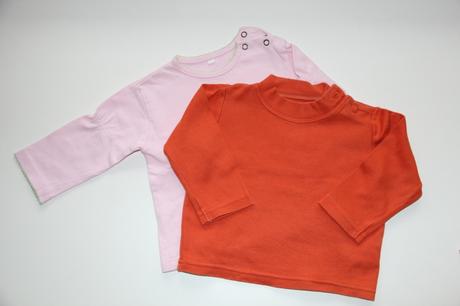 2 x triko dlouhý rukáv, tesco,74