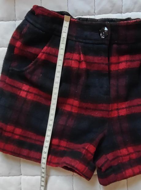 Teplé kraťasy kárované, nutmeg,140