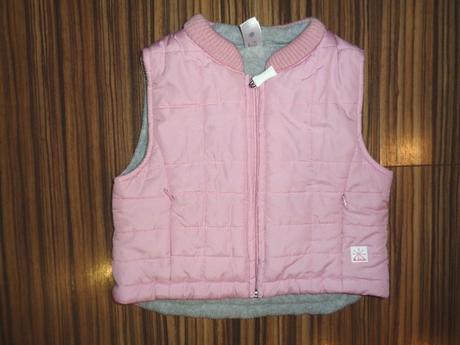 Krásná růžová přechodová vesta - prošívaná, baby club,68