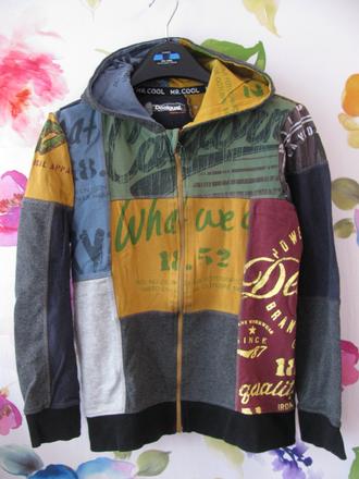 Dětská barevná mikina s kapucí desigual, desigual,146