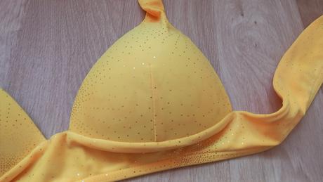Žlutá plavková push-up podprsenka - cca 85b, l
