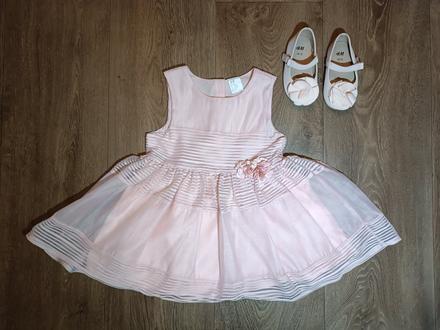 Slavnostní šaty h&m,vel.80+balerínkyh&m,vel.18/19, h&m,80