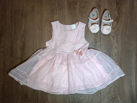 Slavnostní šaty h&m,vel.80+balerínkyh&m,vel.18/19, h&m,80