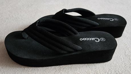 Dívčí letní pantofle, žabky, černé, vel.36, 36