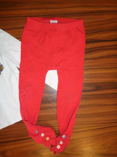 Tričko s flitrovým mráčkem + legíny s kytičkama, s.oliver,92