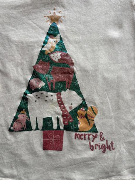 Triko smetanové barvy vánoční - v.5/6 let, nutmeg,122