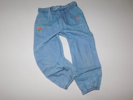 Dívčí plátěné letní kalhoty, 110
