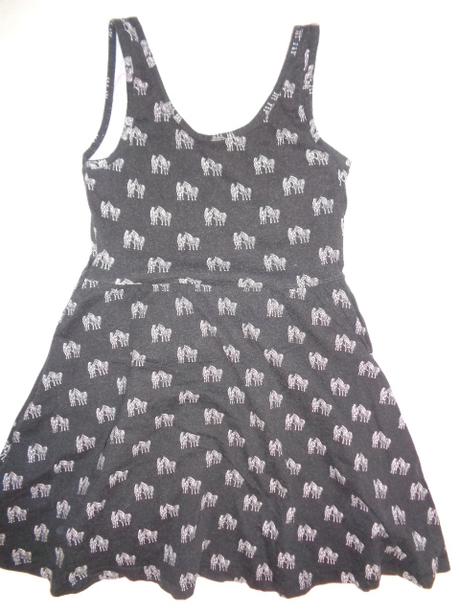 Luxusní černé šaty s bílými zebrami  12 let, bonprix,152