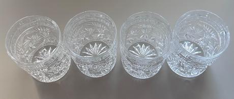 4 broušené sklenice na whisky/ koňak,