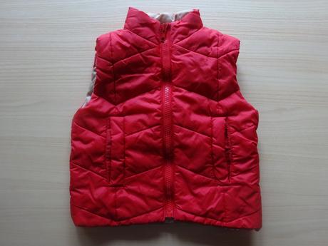 Zateplená červená vesta, vel. 74/80, 80