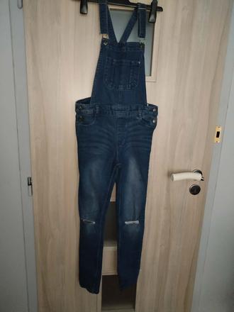 Džínové kalhoty s laclem vel.152, pepperts,152