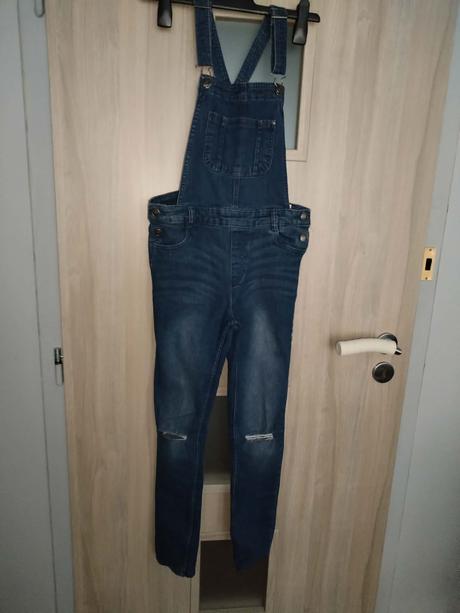 Džínové kalhoty s laclem vel.152, pepperts,152