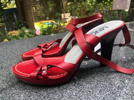 Cervene sandaly mango kozene 37, mango,37