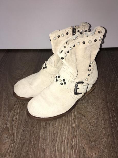 Béžové nízké kožené kozačky replay, replay,38