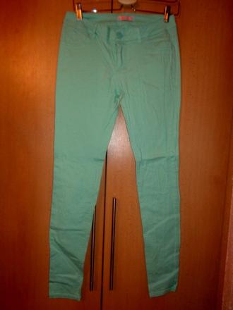 Mentolově zelené elastické skinny, m