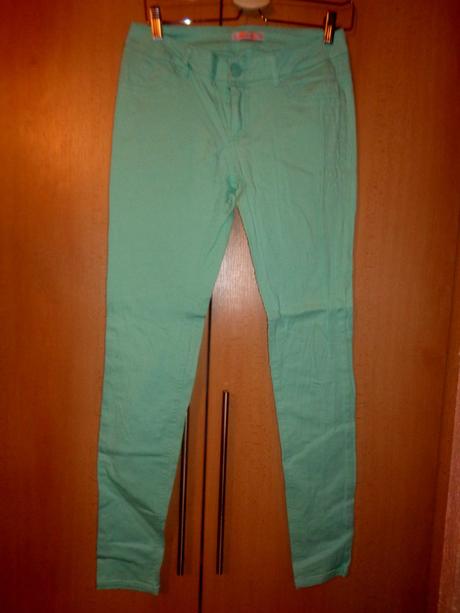 Mentolově zelené elastické skinny, m