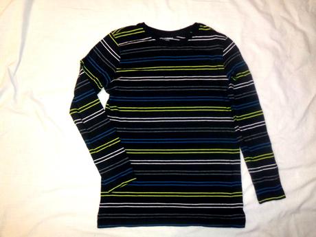 Černé tričko s barevnými pruhy, primark,146