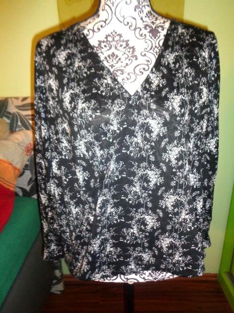 Černá vzdušná překřížená halenka, h&m,l