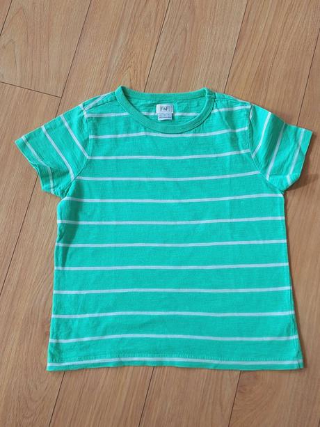 Tričko triko f&f - hráškově zelené-pruhy, vel. 122, f&f,122
