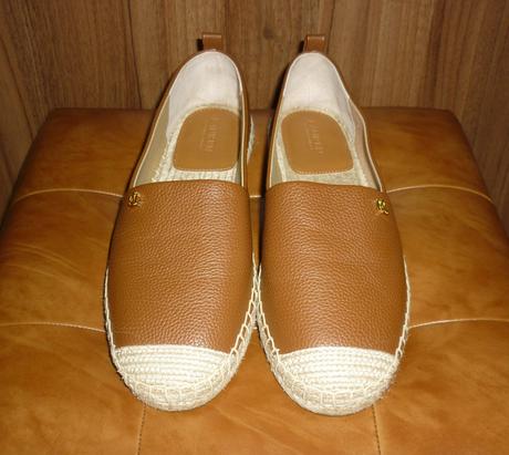 Hnědé dámské kožené espadrilky ralph lauren, ralph lauren,39