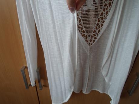 Bílý svetr kardigan s krajkou, gate,s