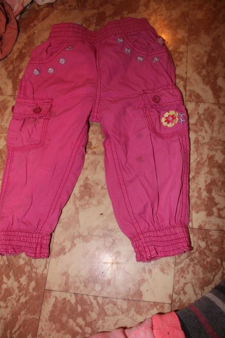 Plátěné kalhoty kytičky, okay,86