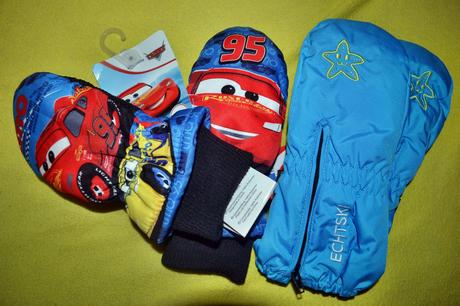 2x kvalitní šusťákové rukavice palčáky na 3-4r., disney,98 / 104 / 110