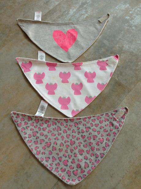 3ks bavlna bryndáčky šátky na krk next šedá růžová, 