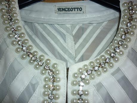 Krémová luxusní bundička / sako vinceotto, s