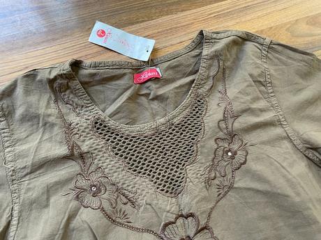 Nový khaki top / triko, vel l i více, kijiari, l