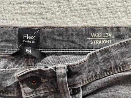 Džíny/rifle vel. 32/34 straight šedé, jako nové, c&a,m