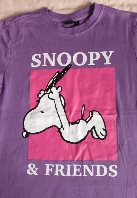 Dívčí triko fialové snoopy krátký rukáv takko, takko,s