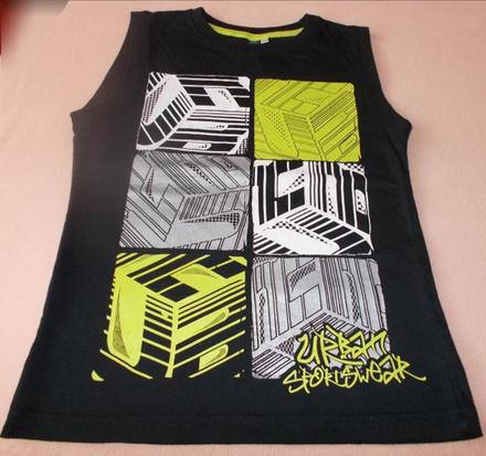 Chlapecké triko bez rukávu černé urban sports, 140