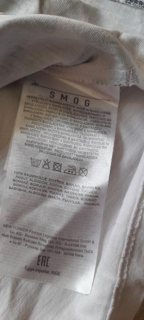 Smog bílé bavlněné tričko s tropickým motivem, xs