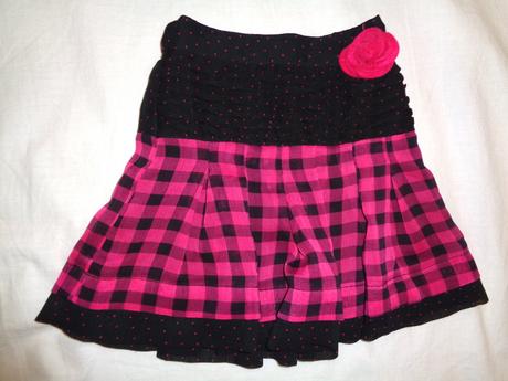 Krásná černorůžová skládaná sukýnka 92/98, girl2girl,92